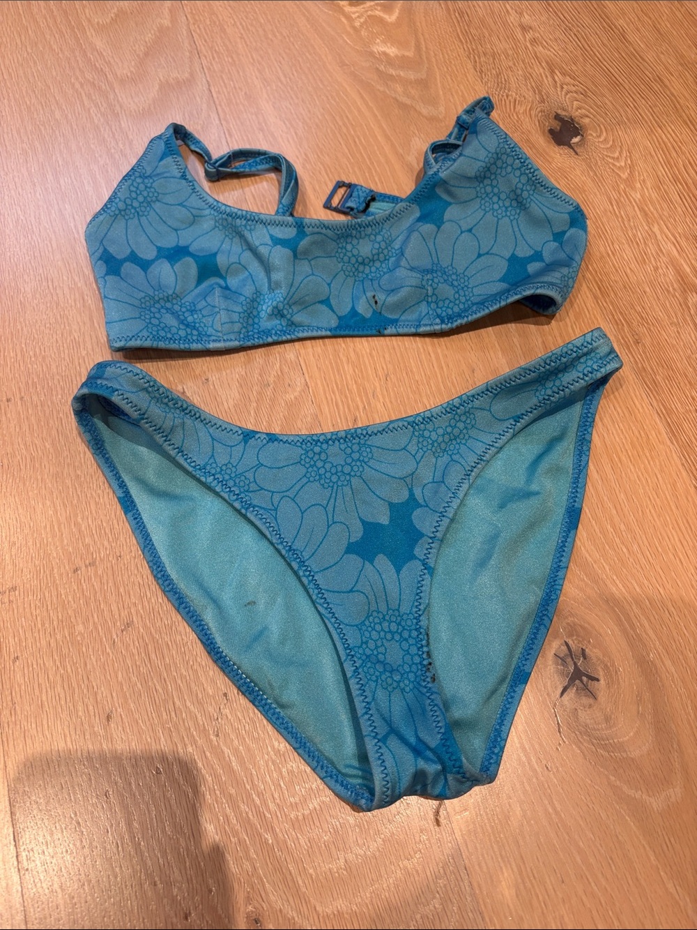 Triangl Swimwear Teal Floral Two-Piece Bikini
